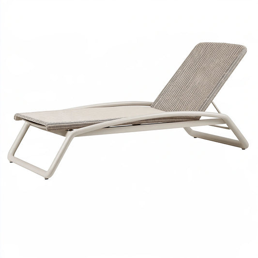 Sonnenliege 200 x 70 x 35 cm Metall Beige mit verstellbarer Rückenlehne für Außenbereiche