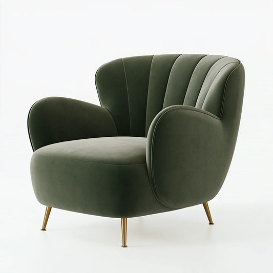Sessel 82 x 78 x 88 cm Stoff Dunkelgrün Modern Gepolstert