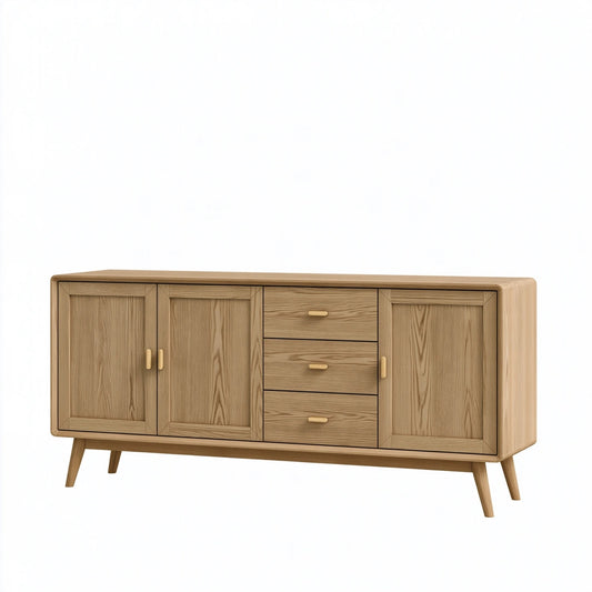 Sideboard 180 x 45 x 80 cm Holz Natur - Stauraummöbel im skandinavischen Stil